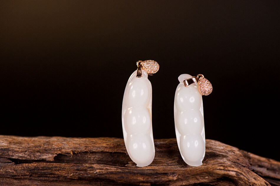 尚玉雅集新疆和田玉籽料豌豆原石天然白玉吊坠挂件羊脂白男女佩戴