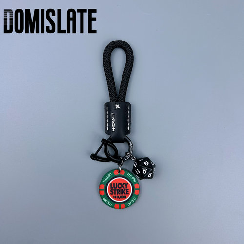 LuckyStrike幸运筹码高品质植绒牛皮汽车钥匙扣书包挂绳高级挂件