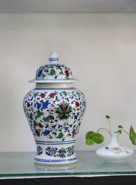 景德镇仿古花瓶软装中式风将军罐