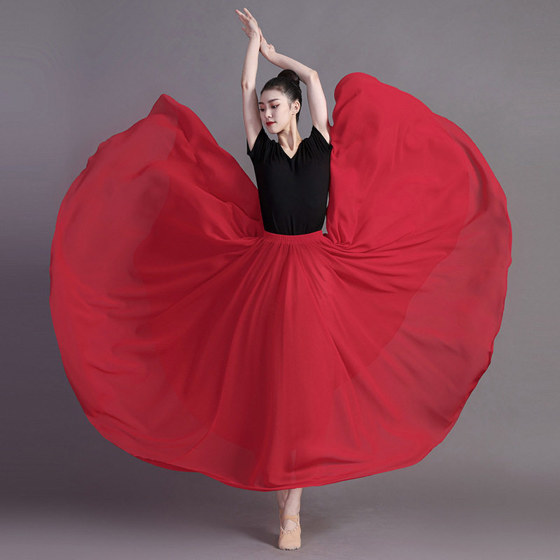 720度大摆舞蹈裙维吾族舞蹈半身裙万疆舞蹈演出服广场舞沙滩长裙