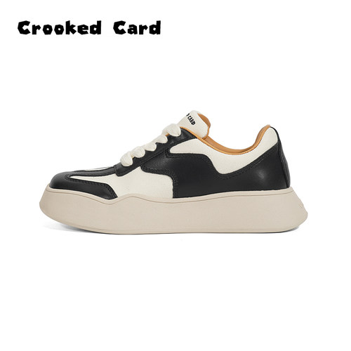 歪牌板鞋CrookedCard厚底丑萌