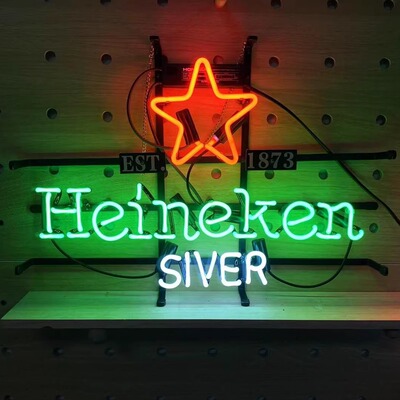 喜力定制Heineken Silver霓虹招牌 工业风墙面装饰 夜场氛围灯
