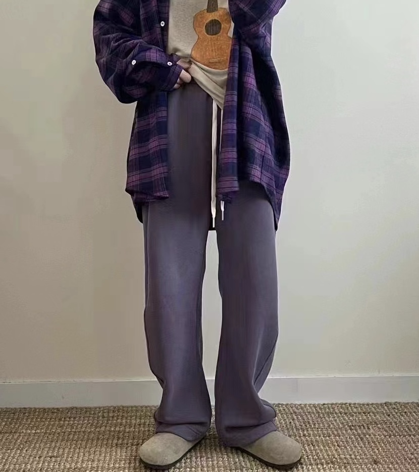 现 韩国东大门代购2023秋冬DOHWAJI-a松紧腰 加绒 香蕉 弯刀卫裤