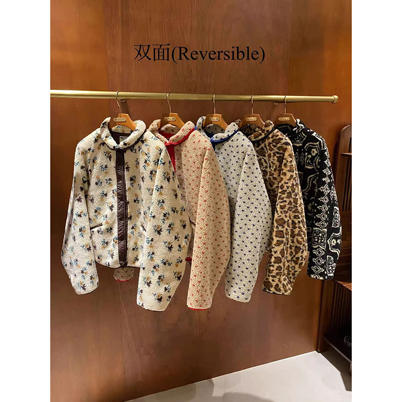 现 韩国东大门代购2025冬季hebon-a简约拼色两面穿保暖毛毛外套