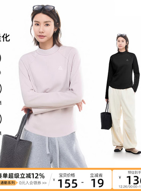 CLOUDSPACE【岁暖】半高领插肩袖双面抓绒长袖女T恤2025冬季上衣