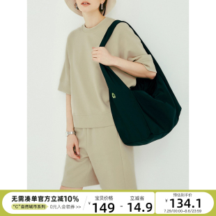 圆领五分袖 CLOUDSPACE女装 短袖 小众宽松休闲T恤夏季 T恤上衣 新款