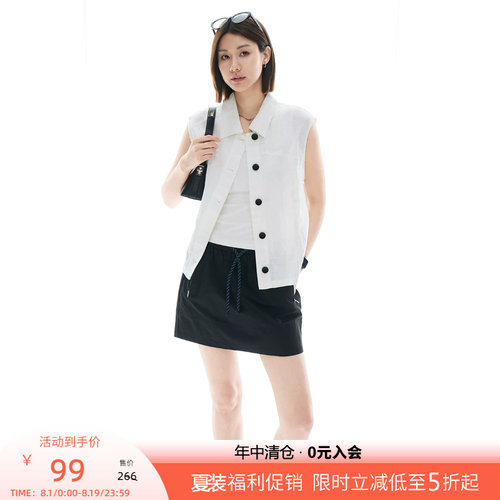 CLOUDSPACE【风铃衬衫】天丝亚麻透气无袖翻领衬衣夏上衣女