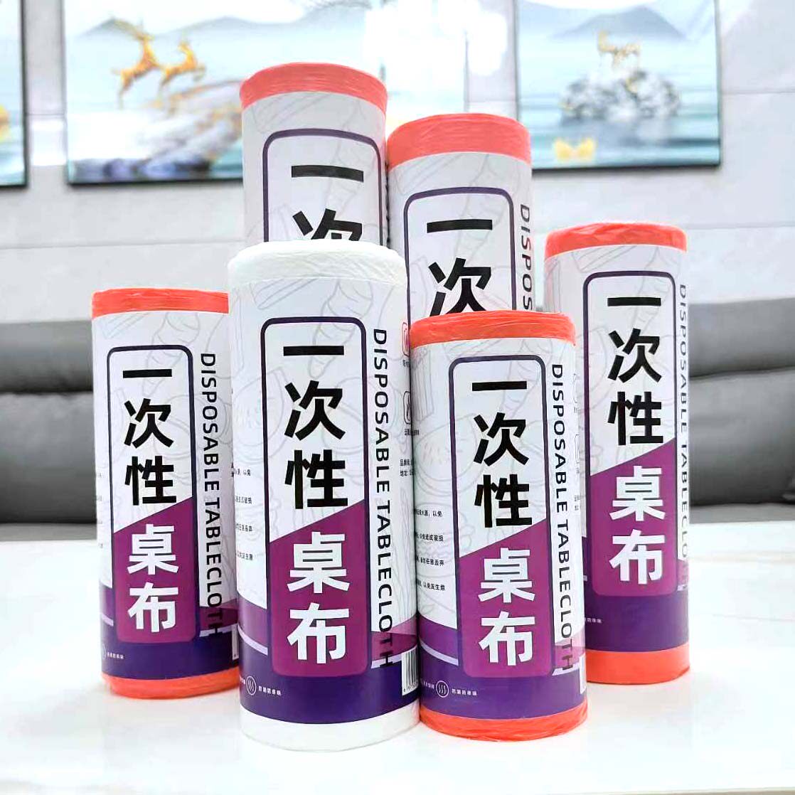 加厚一次性桌布塑料家用正圆桌餐桌布防水防油免洗长方形台布批发