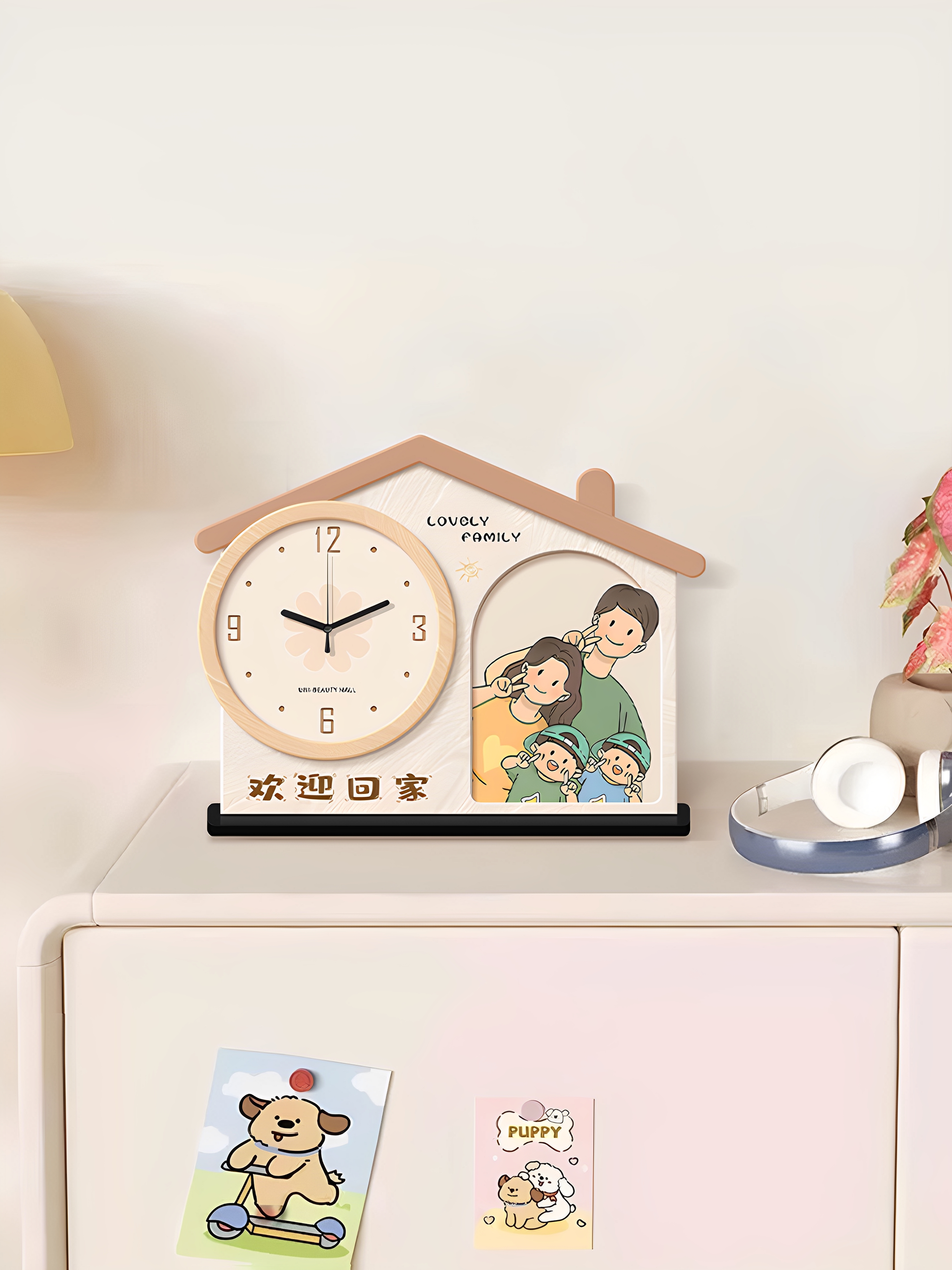 暖心家庭桌面时钟摆台式座钟电视柜玄关客厅摆件轻奢高档钟表台钟