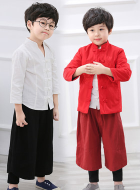 小中大男童年服中国风