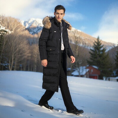 东北超厚加长款羽绒服过膝加厚冬季男女情侣超长保暖大码爆款外套