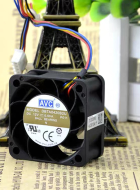 4CM大风量暴力4PWM散热风扇AVC 4020 12V 0.50A双滚珠DBTA0420B2U