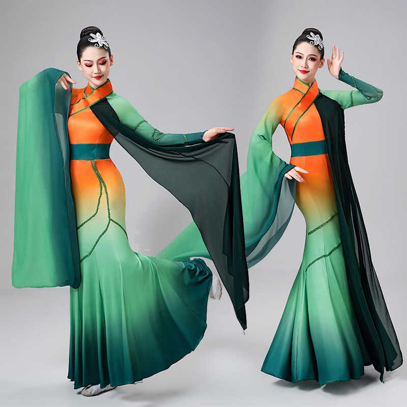 中国风飘逸同款交叉汉唐舞蹈服