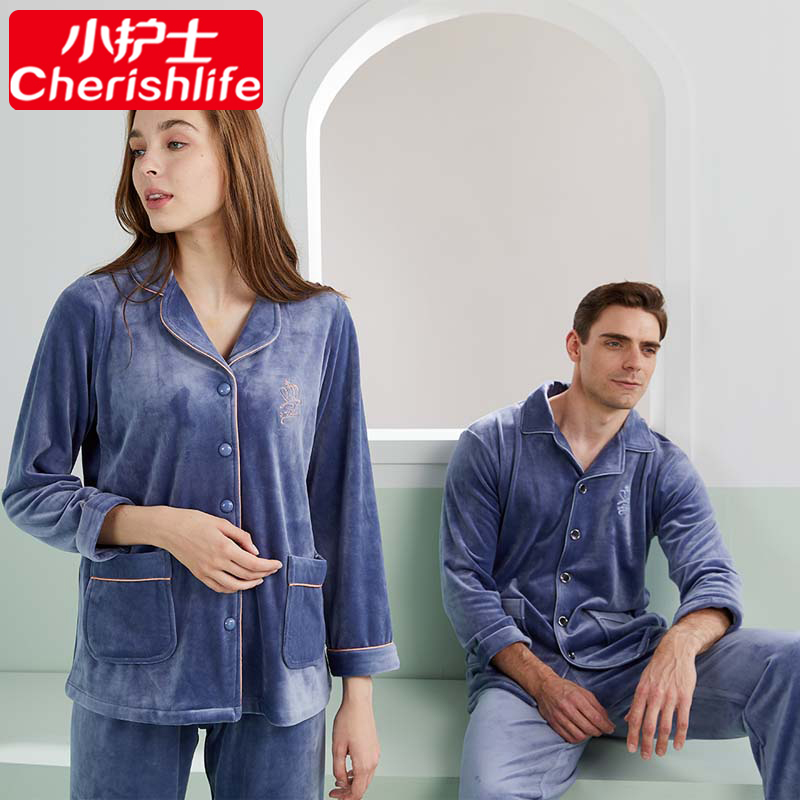 小护士加厚加绒保暖睡衣家居服