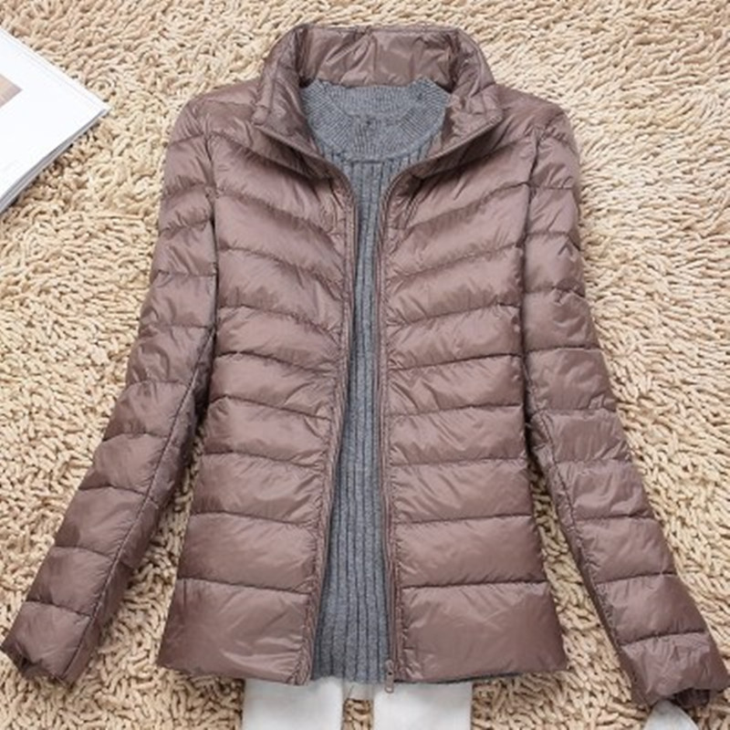 轻薄羽绒服女短款外套大码立领