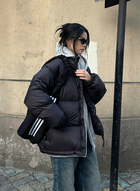 Beautget冬装90白鸭绒轻盈蓬松三防保暖羽绒服男女美式羽绒外套厚