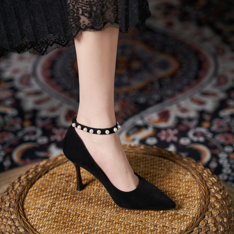 小码高跟鞋313233细跟新款一字扣