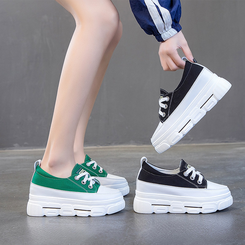 厚底小码帆布鞋女313233内增高图片