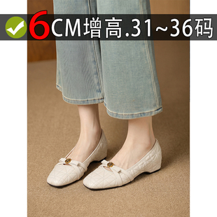 特小码单鞋女 31 32 33 34码内增高菱格山茶花小个子女士玛丽珍鞋