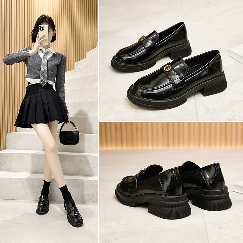 厚底乐福鞋小个子增高显脚小2025新款31码32码33小码女鞋34码春季,女鞋,乐福鞋（豆豆鞋）,淘宝优惠券,粉丝福利购,淘宝优惠卷