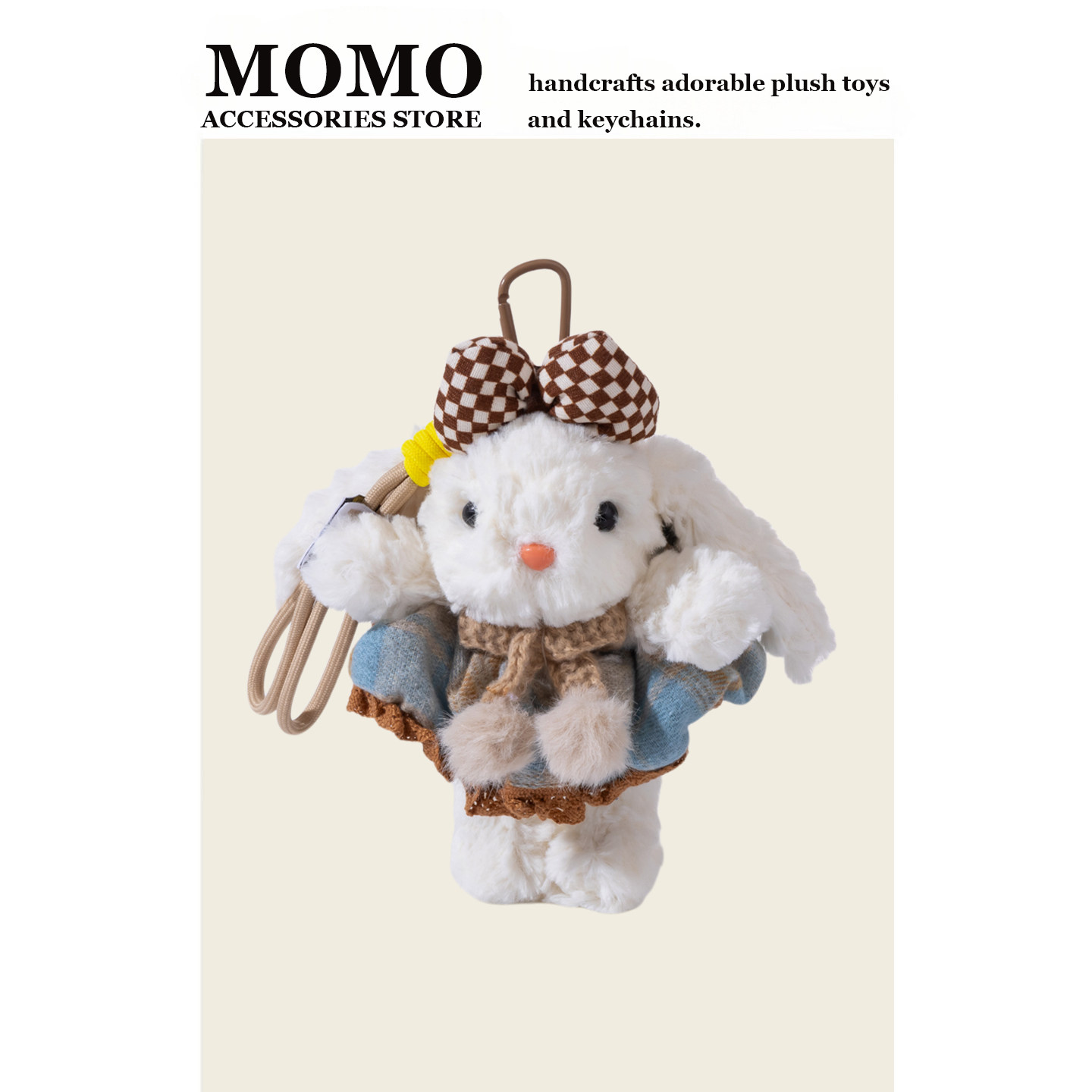 MoMo原创可爱垂耳邦尼兔包包挂饰