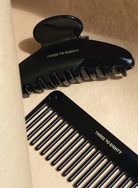 Monote韩国3hreeto8ighty现货3/80发夹黑白盘发抓夹梳子发饰礼物