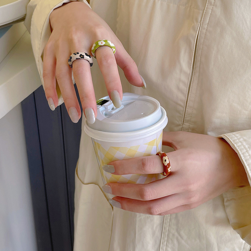 Monote女软陶甜美可爱花花戒指