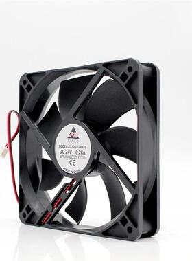 FANEC 12025 散热风扇 DC24V 0.28A JD-1202524M2B 2线 风扇