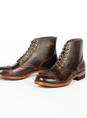 ZkyBro Lot.204 中科院小哥原创手工伞兵靴munson霍尔文CXL茶芯皮