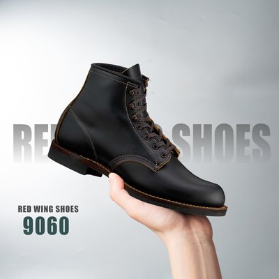 RedWing红翼9060工装靴6寸贝克曼D头圆头扁头油蜡皮男靴马丁靴黑