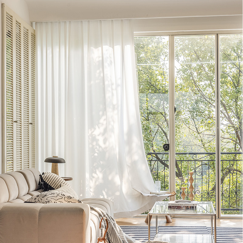 窗帘纱帘幻影纱透光不透人窗纱飘窗阳台客厅白色白纱防猫抓纱加厚,居家布艺,垂直帘/梦幻帘,淘宝优惠券,粉丝福利购,淘宝优惠卷