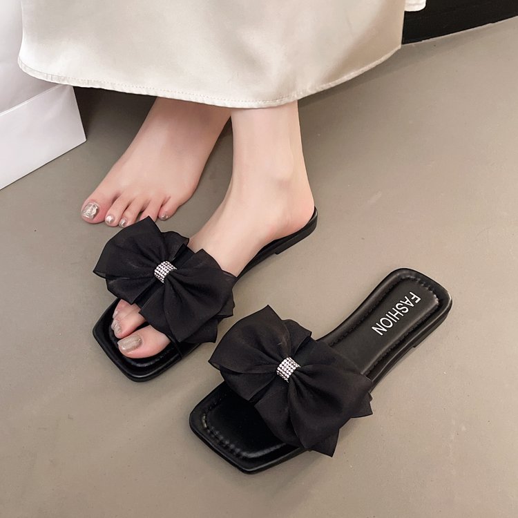 蝴蝶结拖鞋女夏季外穿时尚