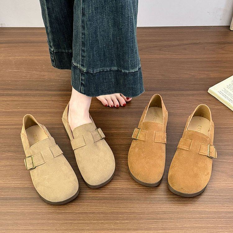 勃肯鞋女单鞋2026年春季新款软底一脚蹬懒人豆豆鞋日系孕妇单鞋子