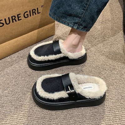 皮毛一体拖鞋女外穿冬季女鞋