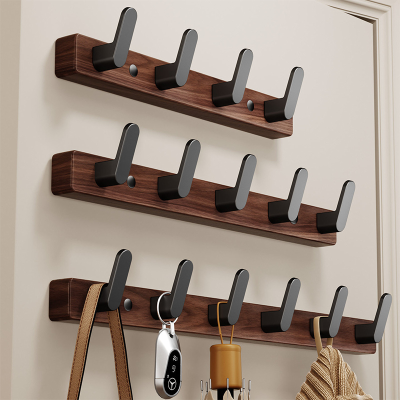胡桃木挂钩试衣间免打孔门后挂衣架墙上壁挂进门玄关衣服帽挂衣钩,家庭/个人清洁工具,粘钩,淘宝优惠券,粉丝福利购,淘宝优惠卷