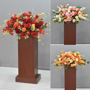 商务会议讲台花演讲主席台桌花签到装饰台仿真花酒店宴会假花装饰