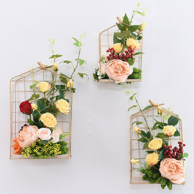 Retro originality decorate Iron art birdcage simulation Silk flower Flower art suit Home Furnishing a living room Restaurant metope Artificial flower Decorationin the Home accessories , Mural  category - from Buy2taobao.com to provide professional Taobao agent buy service