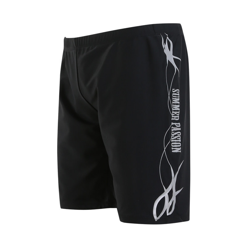 男士五分平角高腰游泳裤速干加肥加大码肥佬胖子超大号学游泳泳衣