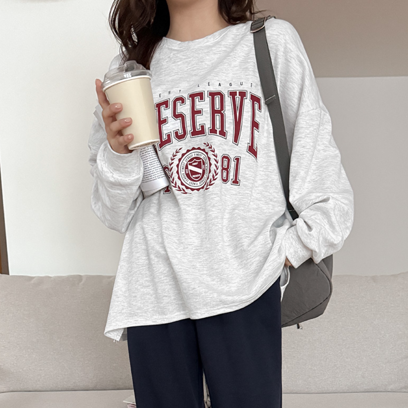 韩国大码女装胖mm春装新品时尚字母徽标图案宽松长袖休闲卫衣0122,女装/女士精品,大码内搭,淘宝优惠券,粉丝福利购,淘宝优惠卷