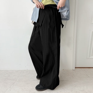 女装 纯色遮屁帘宽松两件套休闲裤 胖mm春装 时尚 0320 新品 韩国特大码