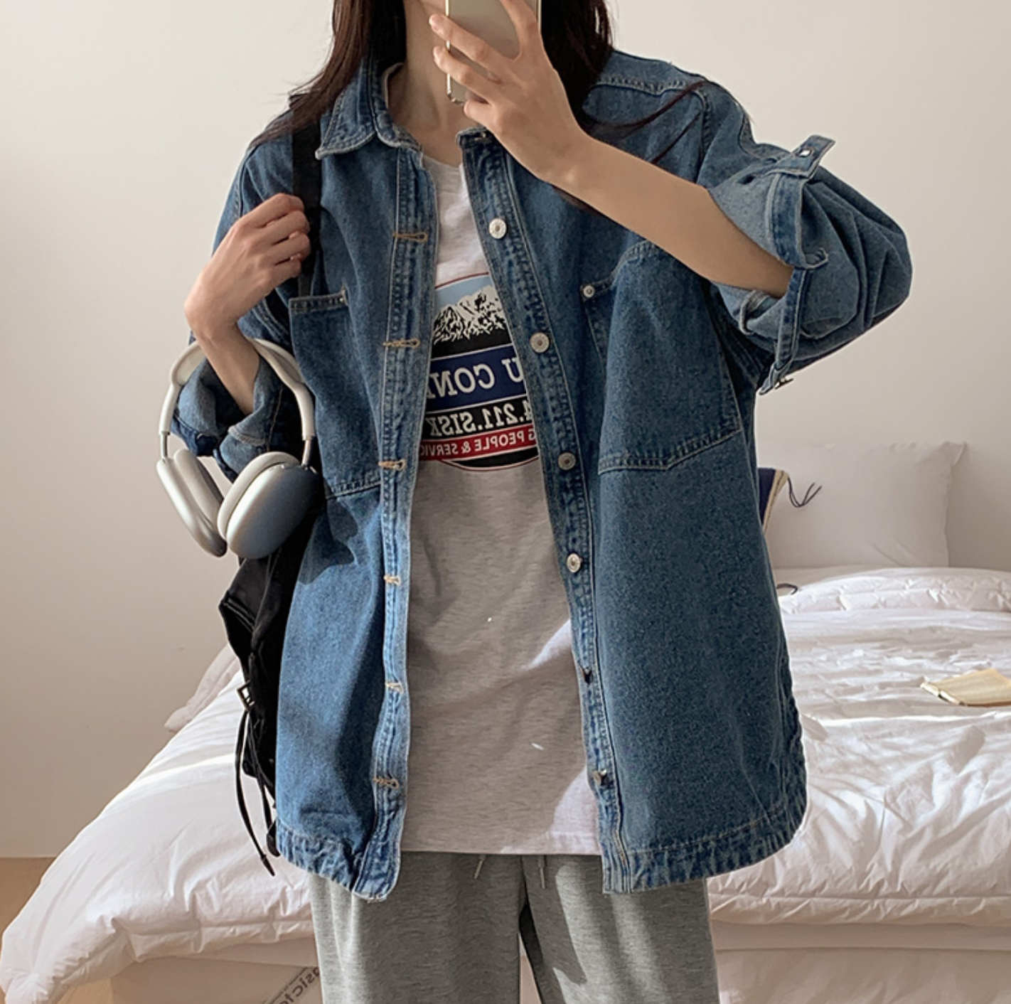 韩国代购大码女装胖mm春装新品时尚纯色可拆卸领休闲牛仔衬衫0115,女装/女士精品,大码内搭,淘宝优惠券,粉丝福利购,淘宝优惠卷