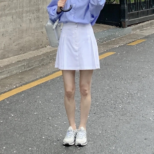 特大码 胖mm夏装 韩国代购 女装 短裙423 新品 靓丽纯色甜美防走光裙裤