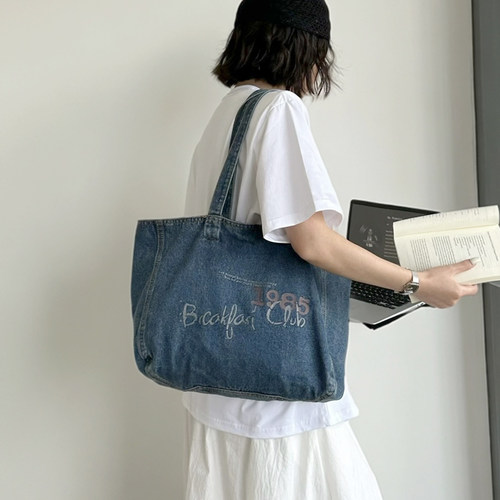复古水洗牛仔布托特包