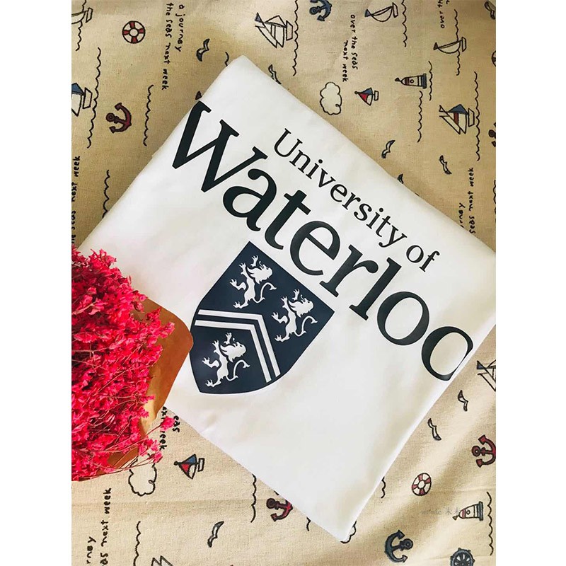 滑铁卢大学T恤短袖校徽聚会