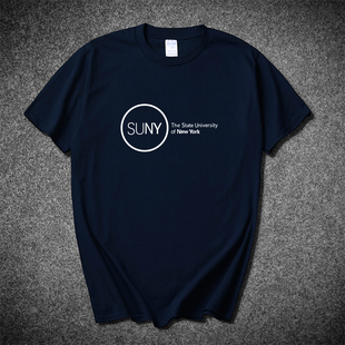 纽约州立大学T恤短袖纽约州大SUNY纪念品名校学霸衣服学生纯棉秋