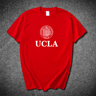 加州大学洛杉矶分校圆领T恤UCLA纪念品纯棉短袖百搭英文印花学生