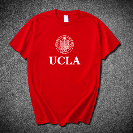 加州大学洛杉矶分校圆领T恤UCLA纪念品纯棉短袖百搭英文印花学生