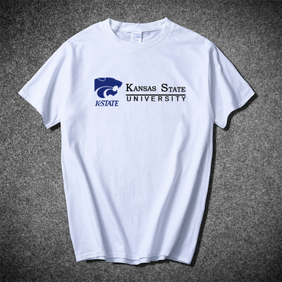 堪萨斯大学短袖T恤美式简约