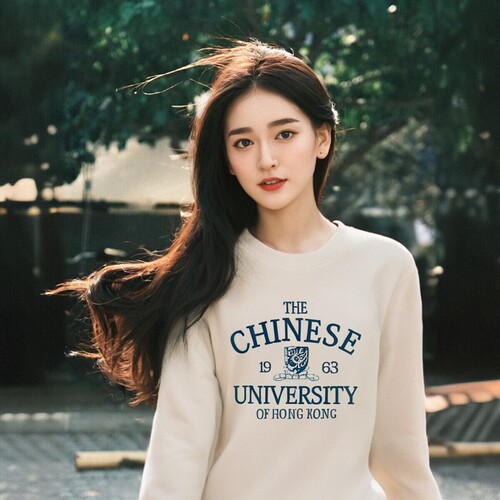 圆领卫衣香港中文大学cuhk印花