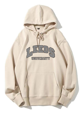 英国利兹大学 套头卫衣Leeds利大纪念品张国荣红砖大学连帽衫嘻哈